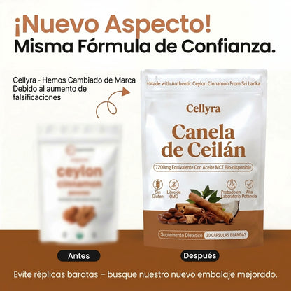 Canela de Ceilán (equivalente a 7200 mg) con aceite MCT